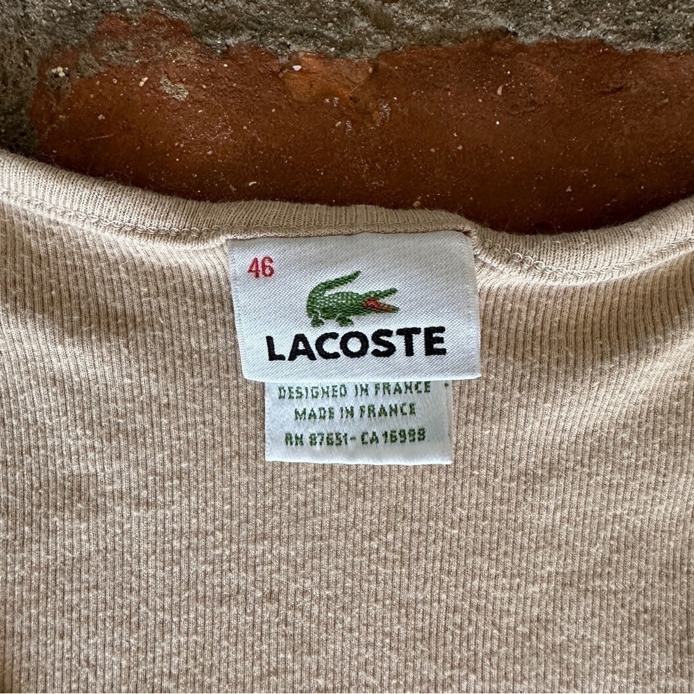 Lacoste women's size XL 46 tan beige tank top sleeveless shirt - Picture 3 of 13